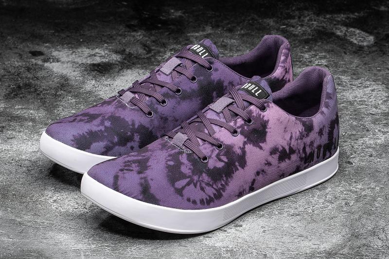 Dark Nobull Dark Wisteria Tie-Dye Canvas Men's Trainers | CA T1397C